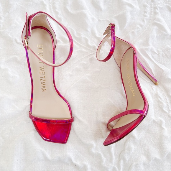 Stuart Weitzman Nudistcurve 100 Ankle Strap High Heel Size 6.5 - Picture 4 of 10